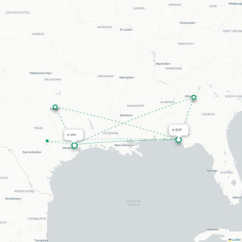 ECP - IAH route map