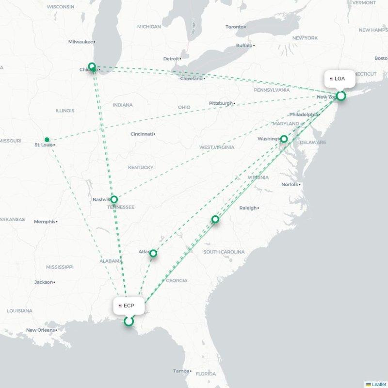 ECP - LGA route map