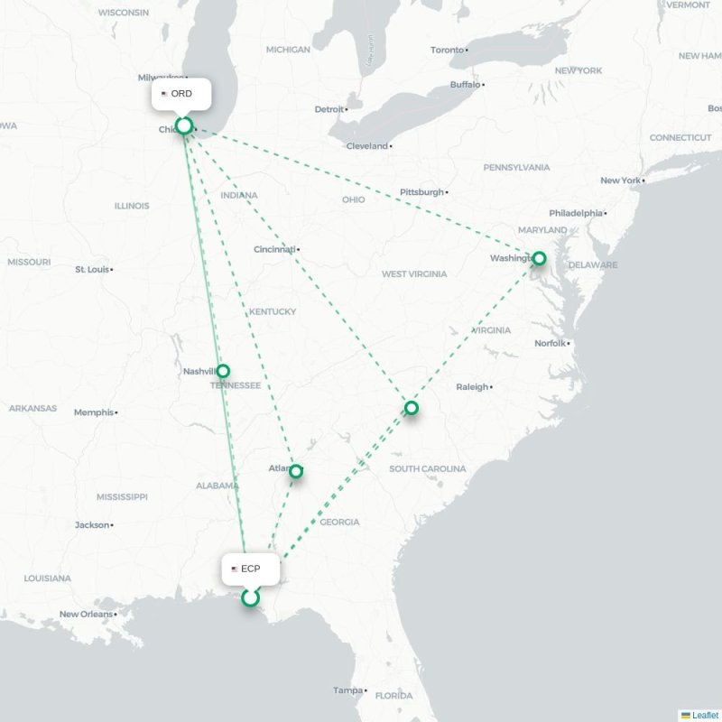 ECP - ORD route map