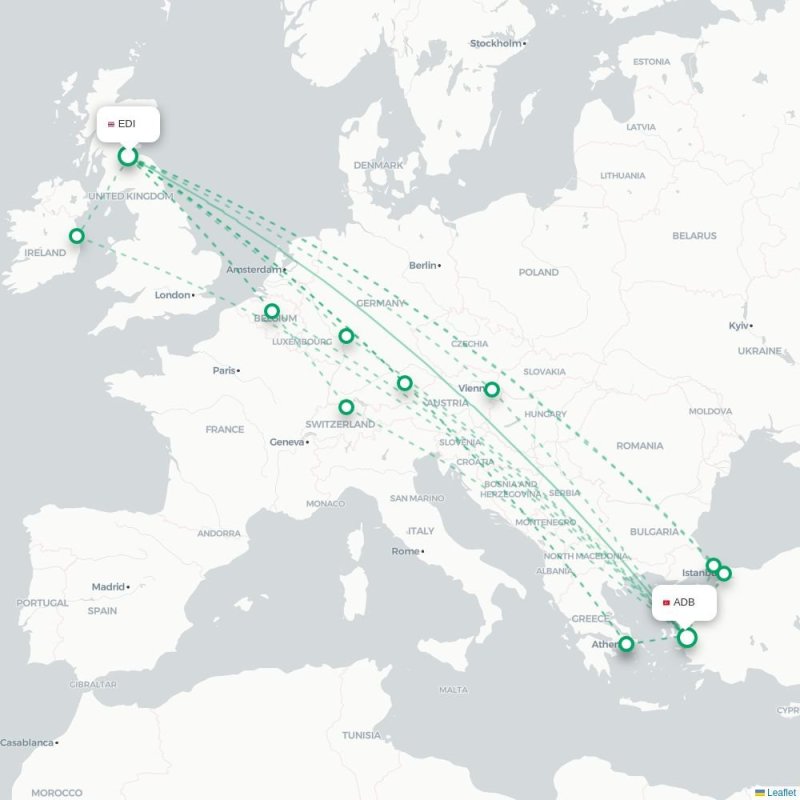 EDI - ADB route map