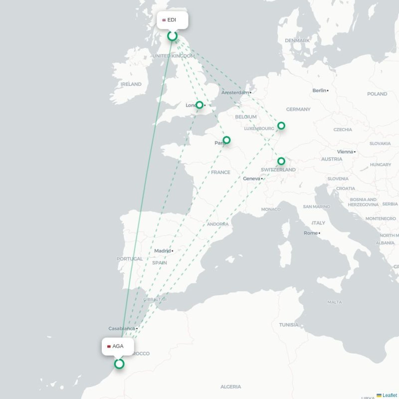EDI - AGA route map