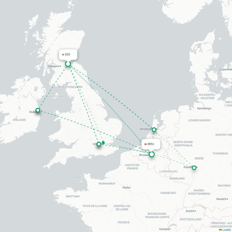 EDI - BRU route map