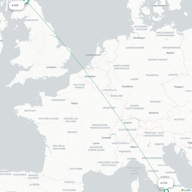 EDI - CIA route map