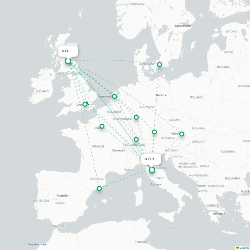 EDI - FLR route map