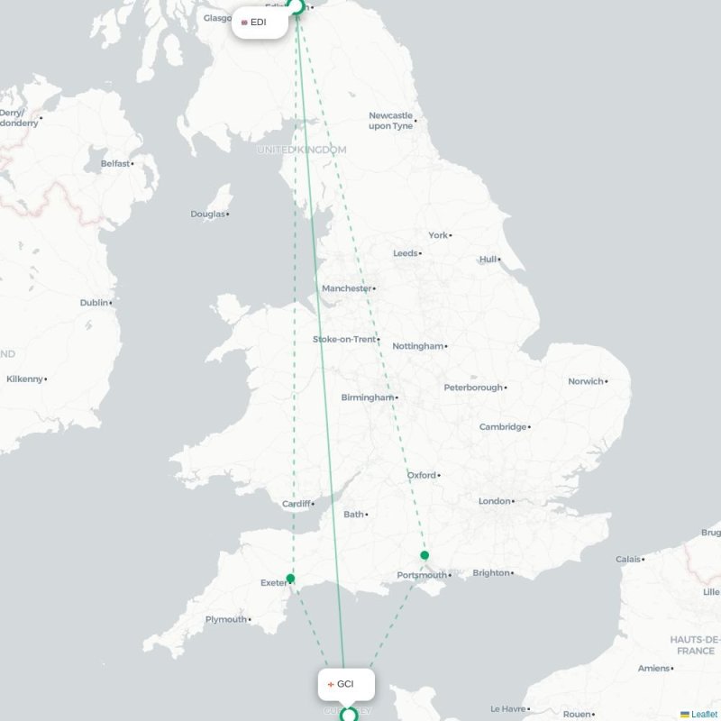 EDI - GCI route map
