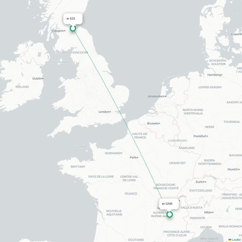EDI - GNB route map