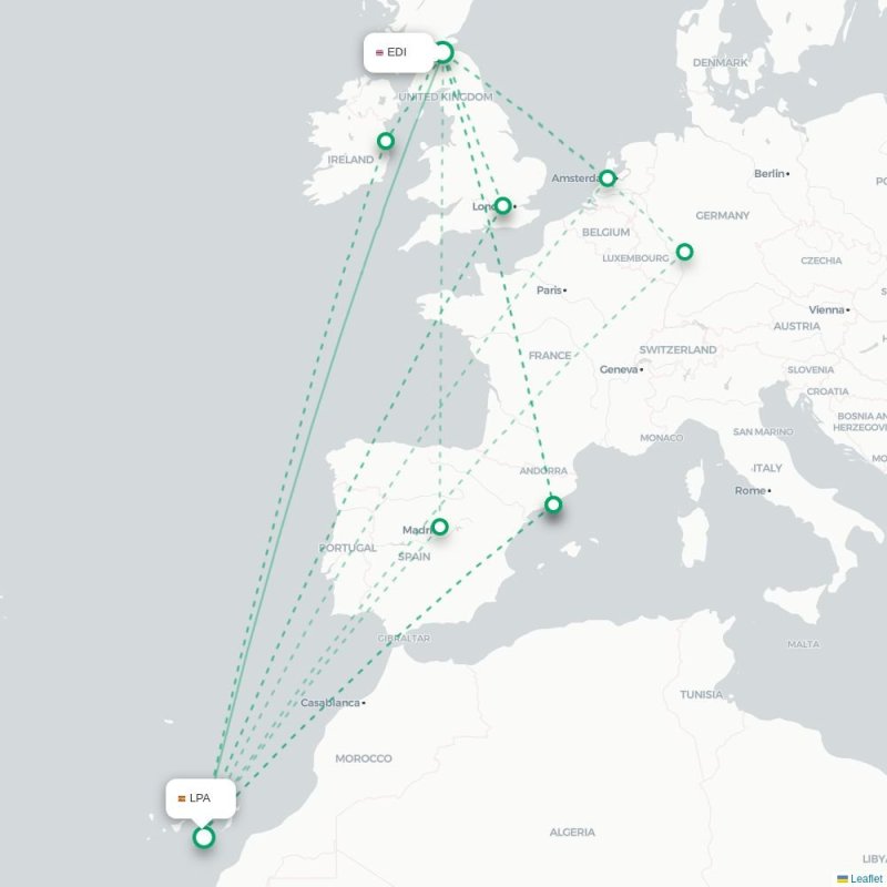 EDI - LPA route map