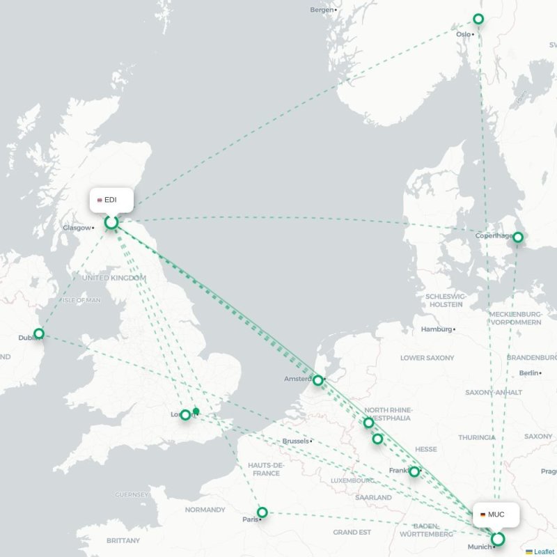 EDI - MUC route map