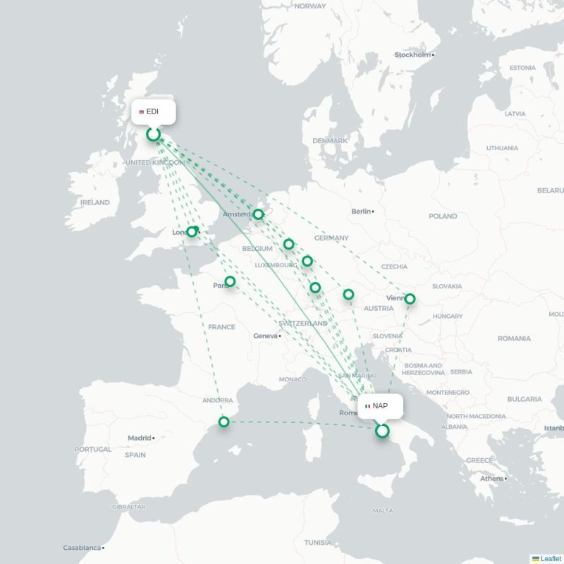 EDI - NAP route map