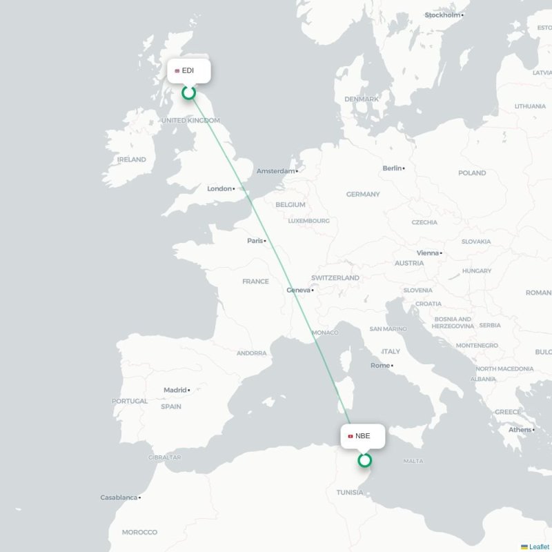 EDI - NBE route map