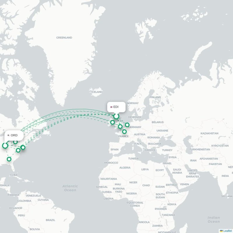 EDI - ORD route map