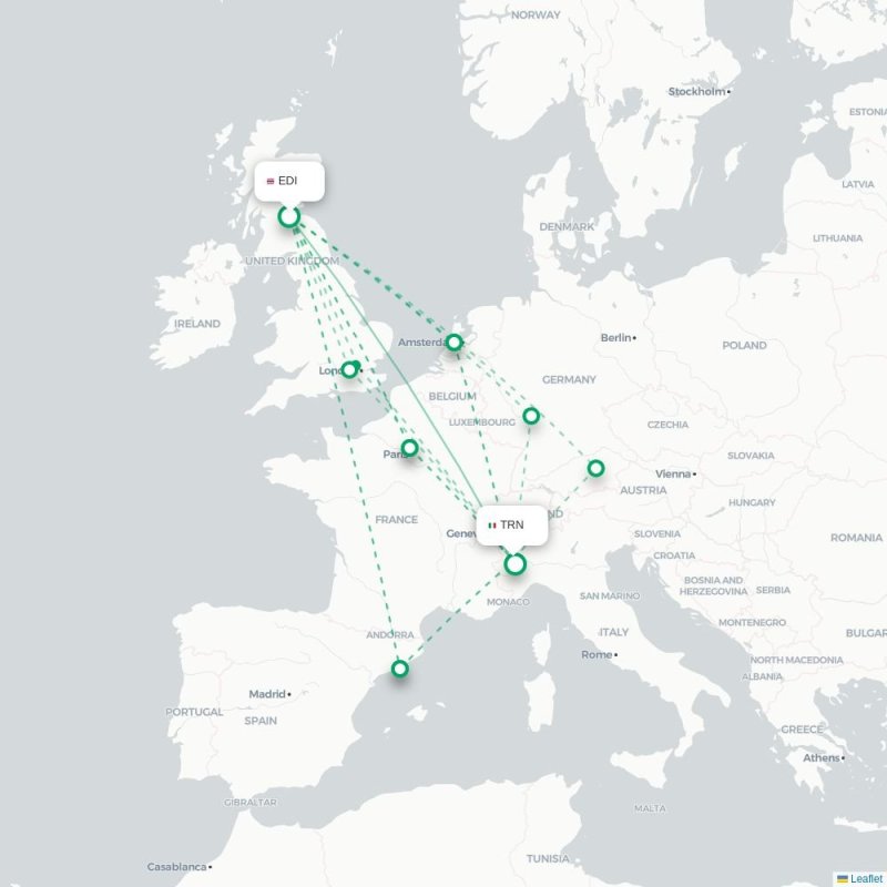 EDI - TRN route map