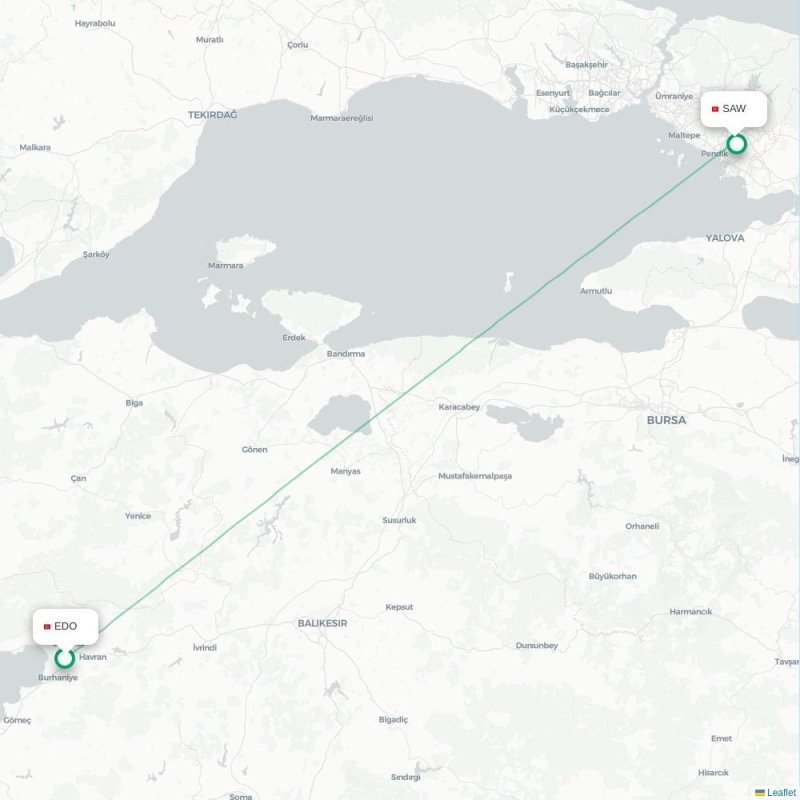 EDO - SAW route map