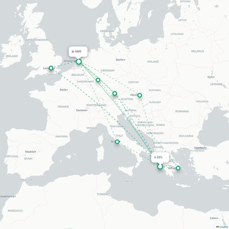 EFL - AMS route map