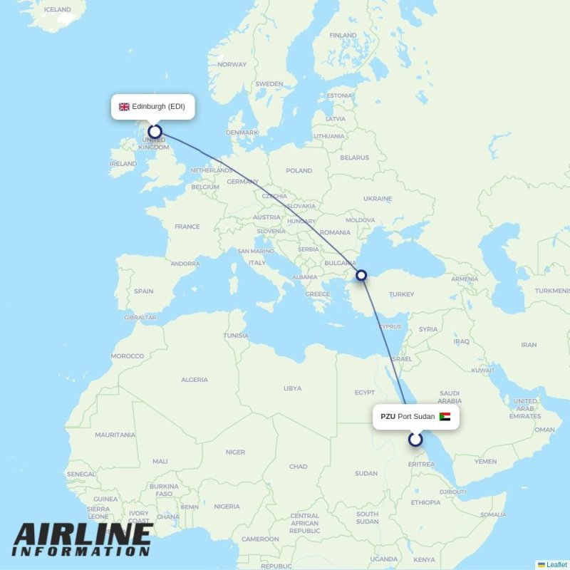EFL - EDI route map