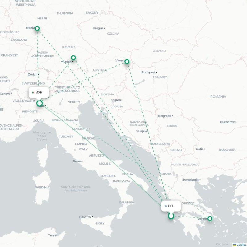EFL - MXP route map
