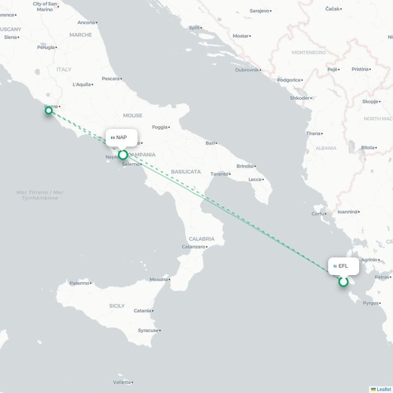 EFL - NAP route map