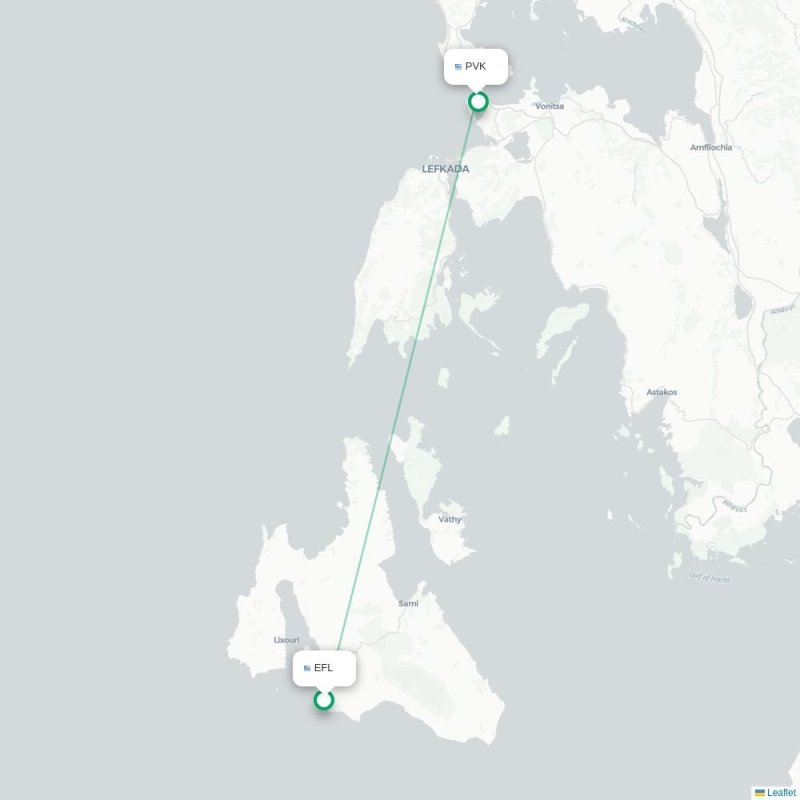 EFL - PVK route map