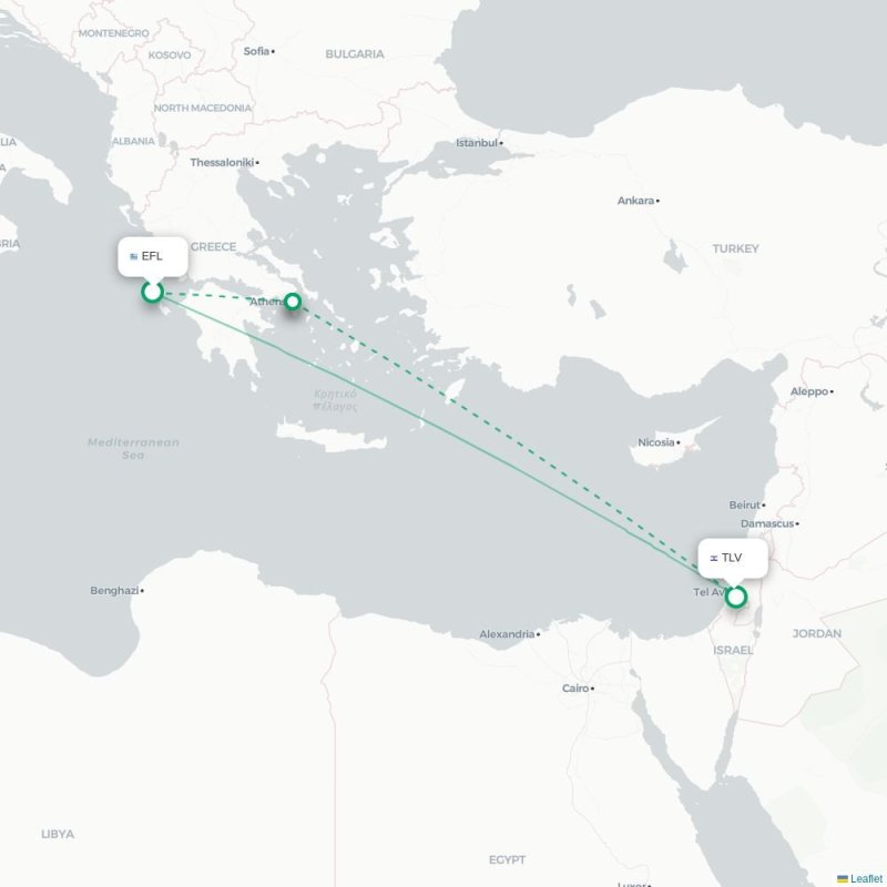 EFL - TLV route map
