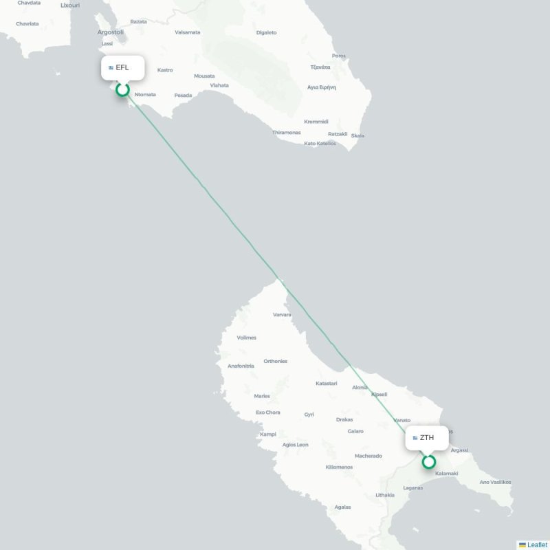 EFL - ZTH route map