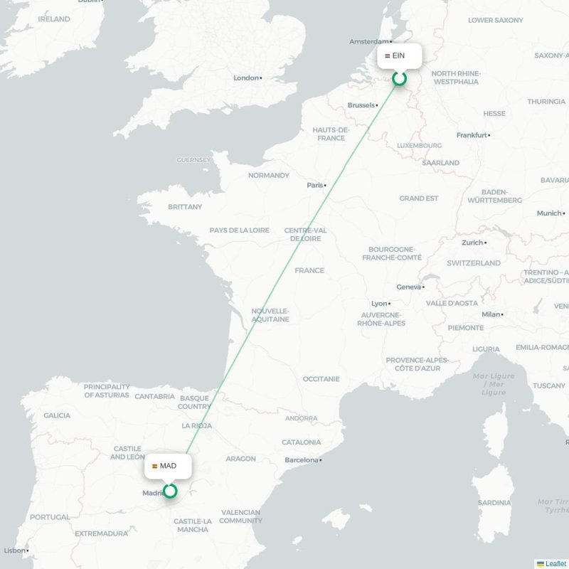EIN - MAD route map