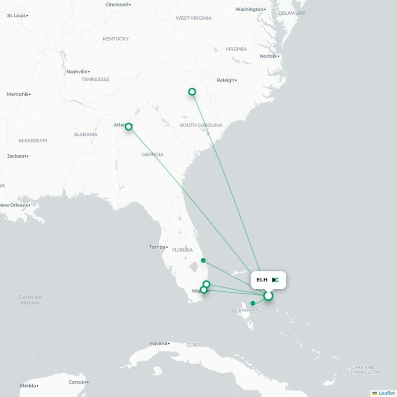 Route map North Eleuthera  ELH 