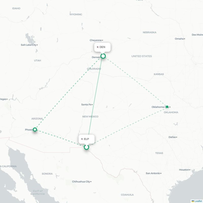 ELP - DEN route map