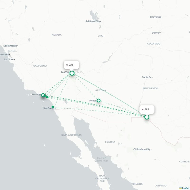 ELP - LAS route map