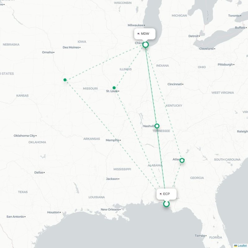 ELP - MDW route map