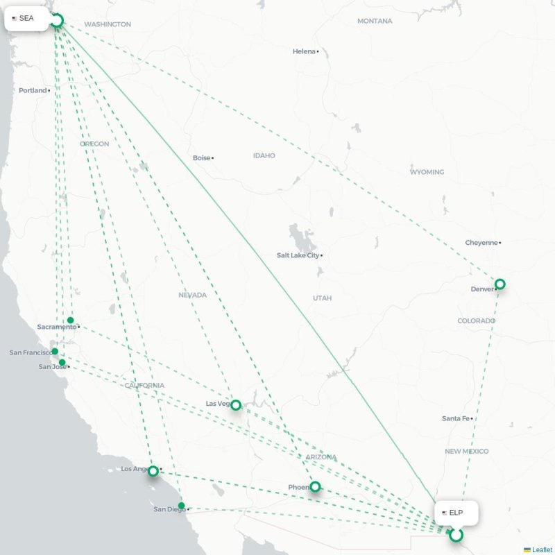 ELP - SEA route map
