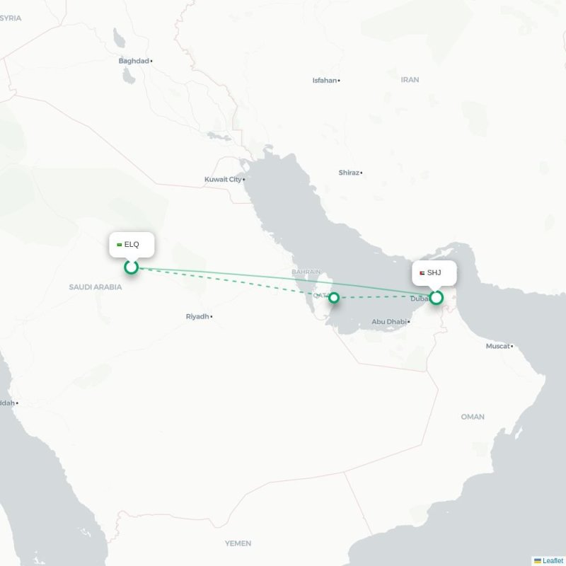ELQ - SHJ route map