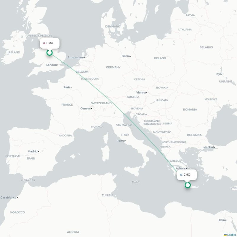 EMA - CHQ route map