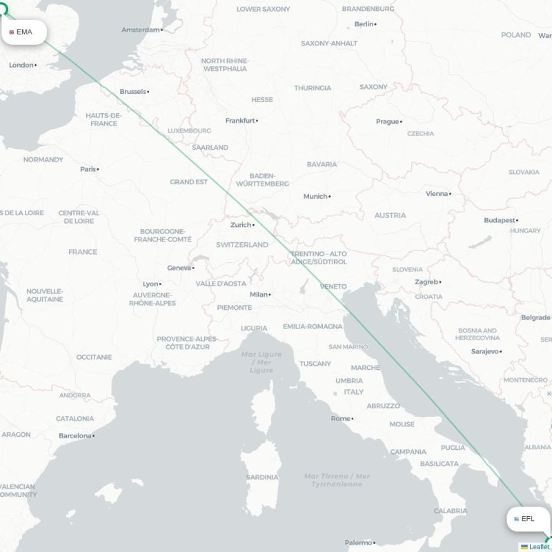 EMA - EFL route map