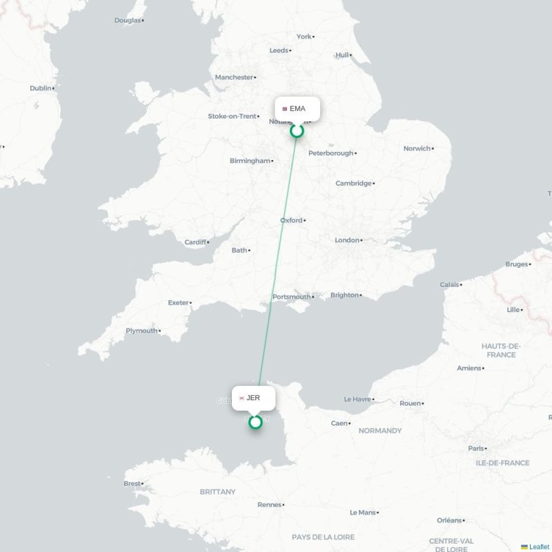 EMA - JER route map