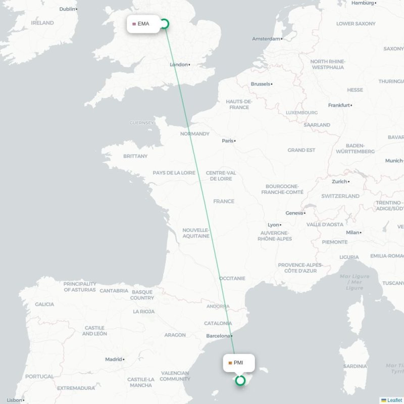 EMA - PMI route map