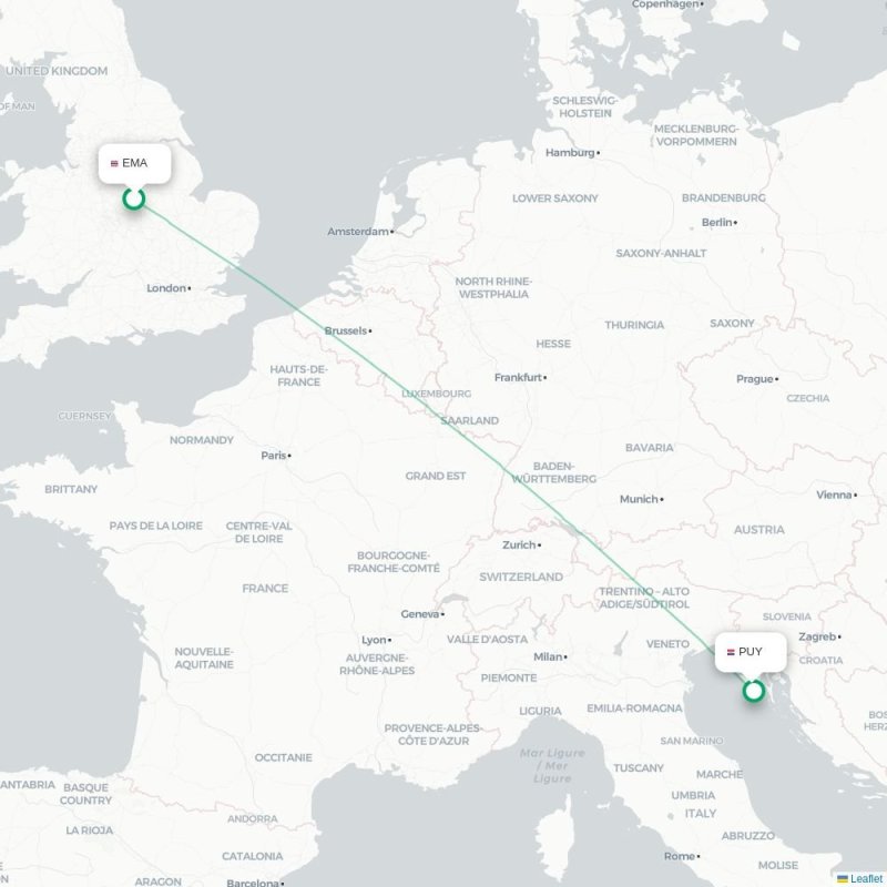 EMA - PUY route map