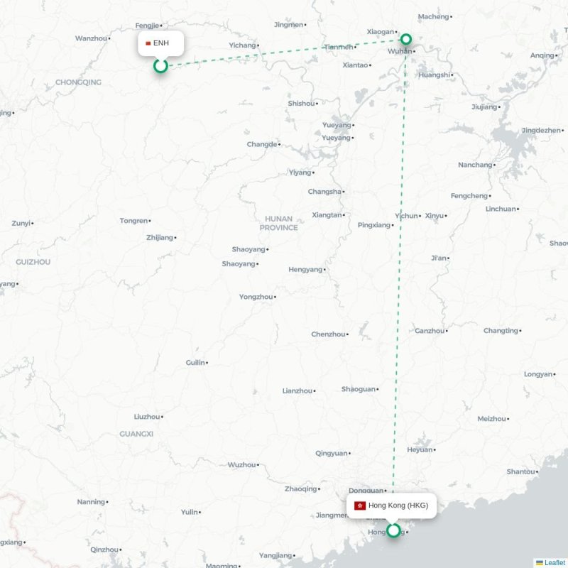 ENH - HKG route map