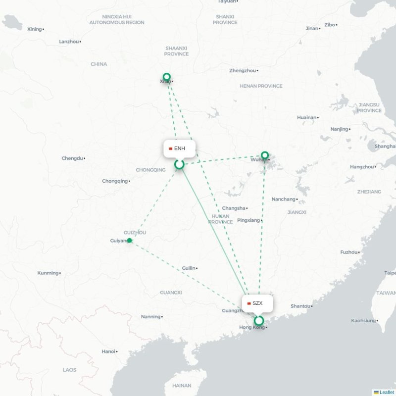 ENH - SZX route map