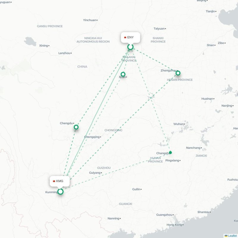 ENY - KMG route map