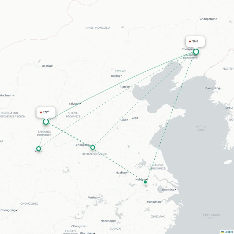 ENY - SHE route map