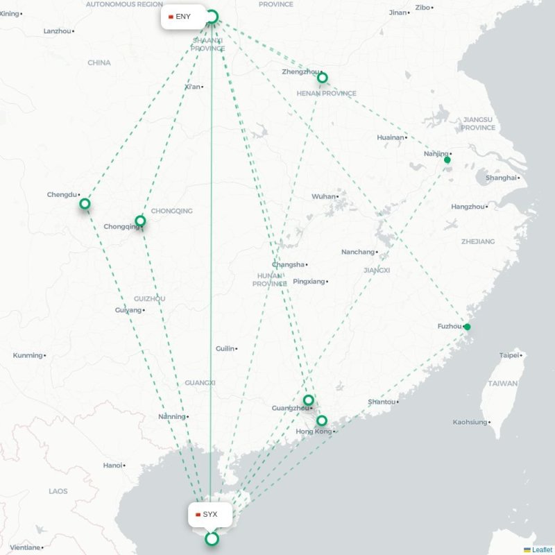 ENY - SYX route map
