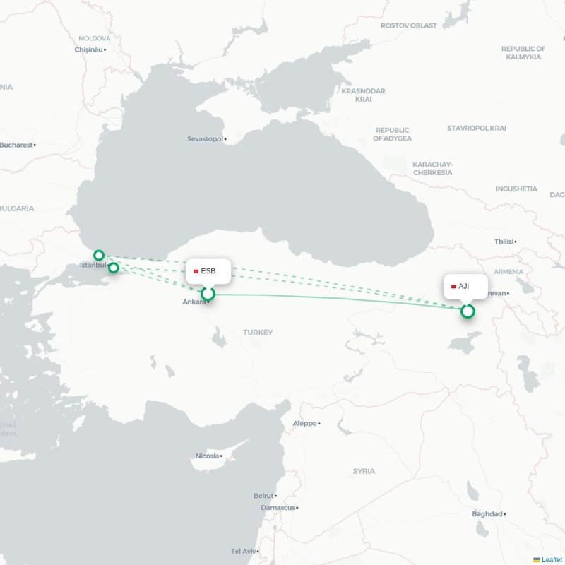 ESB - AJI route map