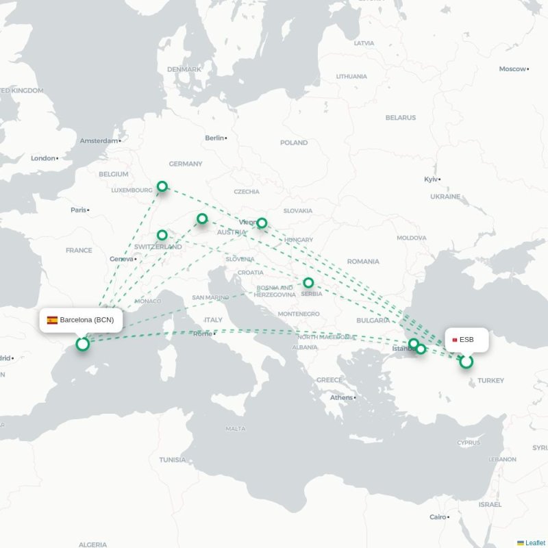 ESB - BCN route map