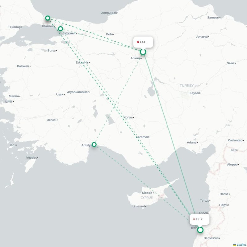 ESB - BEY route map