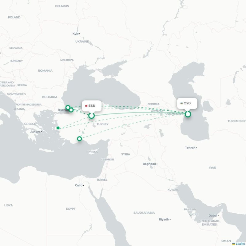 ESB - GYD route map