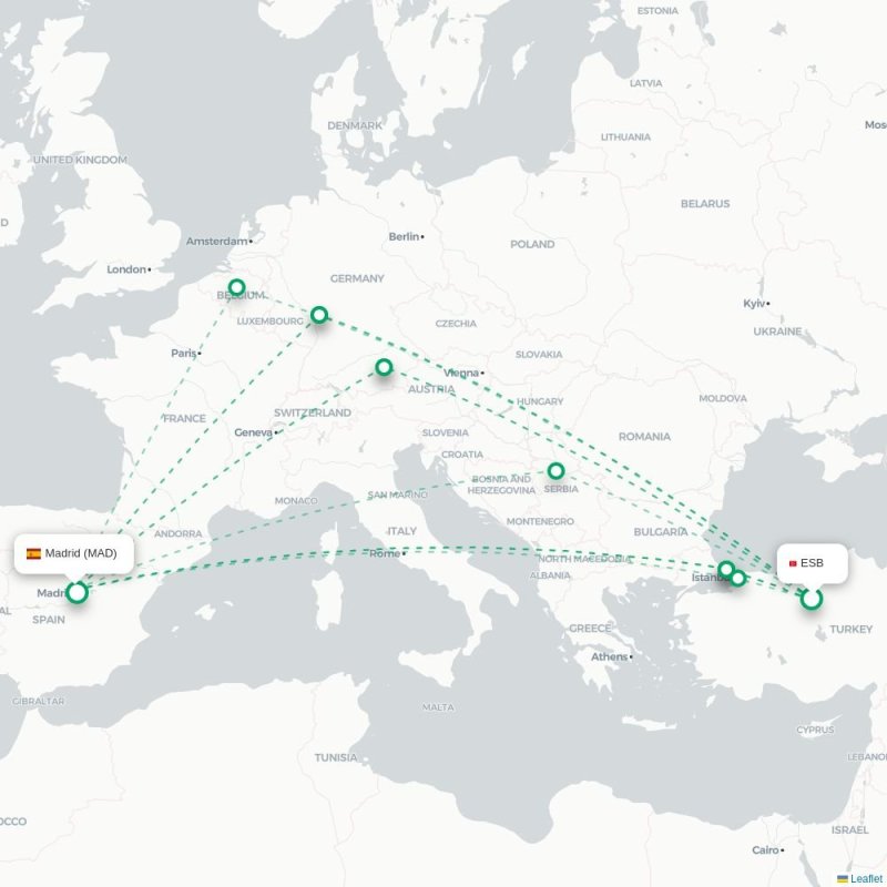 ESB - MAD route map