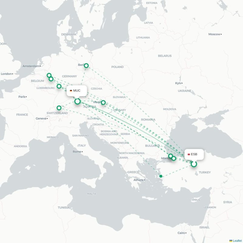 ESB - MUC route map