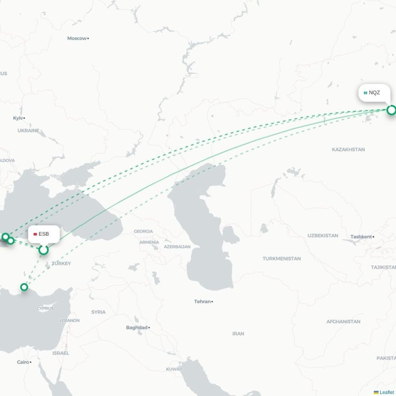 ESB - NQZ route map