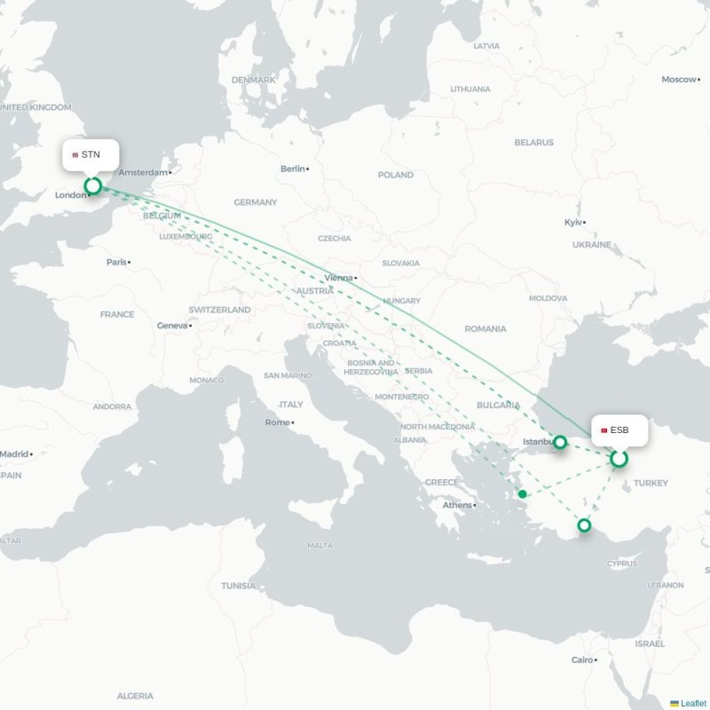 ESB - STN route map