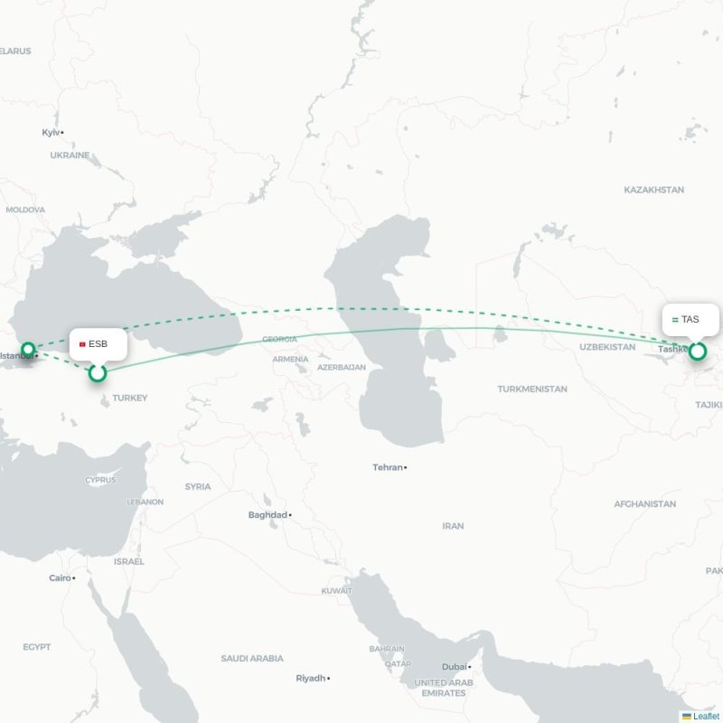 ESB - TAS route map